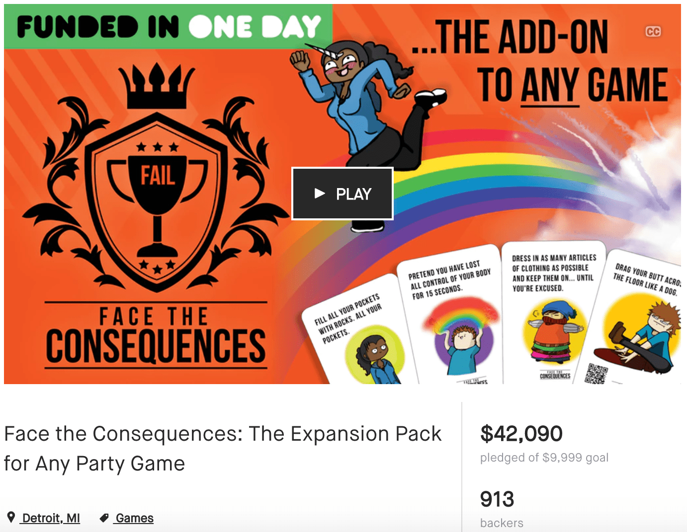 Face the Consequences Kickstarter